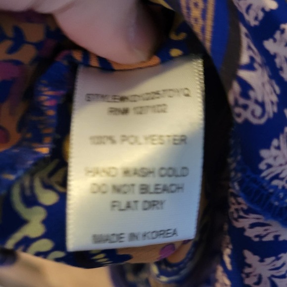 SALE-Pink Owl women's boho paisley style cinched waist dress size large - Picture 8 of 10